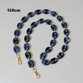 Blue and white marble acrylic chain with gold metal clasps for handbag, 120cm length - Blue-120CM