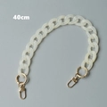 Dettaglio catena per borsa 40cm in resina crema con moschettoni in metallo dorato - Bianco Sporco / 40CM