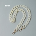 Catena per borsa da 80cm in acrilico bianco marmo con moschettoni dorati eleganti - Bianco Sporco / 80cm