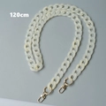 Dettaglio tracolla per borsa in resina acrilica crema 120cm con moschettoni dorati lucidi - Bianco Sporco / 120cm
