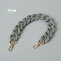 Detail view of 40cm matte grey acrylic resin bag chain with gold lobster clasps - 40CM / Gray