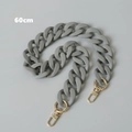 60cm grey matte resin chunky chain strap with gold lobster clasps for handbags - 60CM / Gray