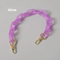 Detail view of 42cm purple matte acrylic resin bag chain with gold metal lobster clasps - 42cm / Purple