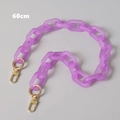 Frosted purple acrylic chain link with gold lobster clasp for bags, 60cm long - 60CM / Purple