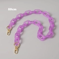 Detail view of 80cm purple frosted acrylic bag chain with gold lobster clasps - 80cm / Purple