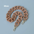 Close-up of 60cm matte brown resin thick chain strap with gold metal lobster clasps - 60CM / Orange
