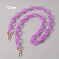 Detailed view of a 120cm purple frosted acrylic bag chain with gold metal clasps - 120cm / Purple