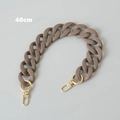 Detailed 40cm brown resin chunky chain strap with gold lobster clasps for handbags - 40CM / Khaki