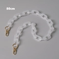 Close-up of 80cm matte white acrylic chain with gold metal rotating clasps on grey background - 80cm / Frosted White