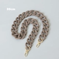 80cm matte brown resin chain strap for handbags with golden metal swivel lobster clasps - 80cm / Khaki