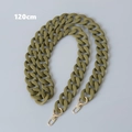 Cadena para bolso de resina mate verde oliva de 120cm con cierres de mosquetón oro - 120cm / Verde