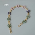 Detail view of a 57cm candy color acrylic and gold metal chain strap for handbags - Mixed Colors (57CM)