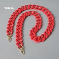 Detailed 120cm red acrylic resin chain strap with gold lobster clasps for handbags - Red 120cm