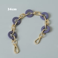Detailed 34cm purple resin and gold metal chain strap with clasps for handbags - Purple (34CM)