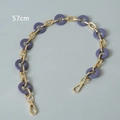 Detailed 57cm candy purple acrylic chain with gold metal rings and lobster clasps - Purple (57CM)