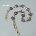 Detail of 85cm purple resin and gold metal chain link strap for handbags with lobster clasps - Purple (85CM)
