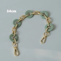 Detail of 34cm green resin acrylic chain with gold metal clasps for handbag decoration - Green (34CM)