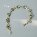 Detail of 57cm candy color acrylic resin and gold metal chain strap with lobster clasps - Green (57CM)