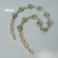 Detail of 85cm matcha green resin link and gold metal chain with lobster clasps - Green 85CM