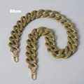 Detailed view of 80cm olive green acrylic chain strap with gold lobster clasps - Khaki 80cm