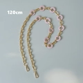 Detailed 120cm pink acrylic resin and gold metal chain strap with lobster clasps - Pink 120cm