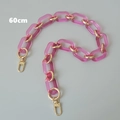 Tracolla chic da 60cm in acrilico rosa e metallo dorato con chiusure a moschettone per borsa - Versione Media / Rosa Rosso