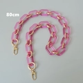 Catena per borsa spessa 80cm in acrilico rosa traslucido con anelli e chiusure in metallo - Stile Lungo / Rosa Rosso