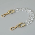 Detail of transparent acrylic fishbone chain with premium golden metal lobster clasps - 28cm / Clear