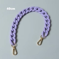 Detail of 40cm purple matte acrylic handbag chain with gold metal lobster clasps - 40CM / Purple