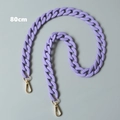 80cm purple frosted resin acrylic chunky chain strap with gold metal lobster clasps - 80cm / Purple