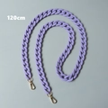 Detail of 120cm purple acrylic chain strap with matte finish and gold lobster clasps - 120cm / Purple