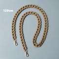 Detail of 120cm matte khaki acrylic chain strap with gold lobster clasps for handbags - 120cm / Apricot
