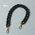 Detail of 40cm black matte resin fishbone chain strap with gold lobster clasps - 40CM / Black