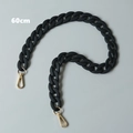 Detail of 60cm matte black acrylic bag chain with gold spring hooks for handbags - 60CM / Black