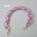 Detailed view of 40cm purple matte resin thick chain with gold metal lobster clasps - 40CM / Purple