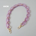 Detailed 60CM thick handbag chain with matte purple resin and gold metal links - 60CM / Purple