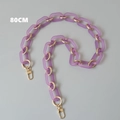 Detail of 80CM matte purple resin and gold chain strap for handbags with lobster clasps - 80cm / Purple
