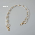 Detalle de correa de cadena de acrílico esmerilado de 60cm con cierres de langosta dorados - 60CM / Blanco