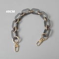Detail of 40cm frosted gray acrylic and gold metal chain strap with lobster clasps - 40CM / Gray