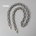 120CM strap replacement featuring frosted gray resin links and gold metal rings - 120cm / Gray
