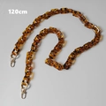 120cm vintage brown leopard acrylic resin chain strap with gold metal lobster clasps - Horsebit Leopard / 120cm
