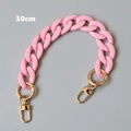 Detailed 30cm pink matte resin chain with gold metal lobster clasps for handbags - 30cm / Pink Fishbone Style (30CM)