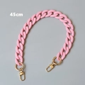 Detail of 45cm pink matte acrylic chunky chain strap with gold lobster clasps for handbags - 45cm / Pink Fishbone Style (45CM)