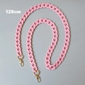 Pink matte resin chain strap 120cm with gold metal lobster clasps for handbags - Pink Fishbone Style (120CM)