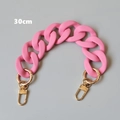 Macro detail of 30cm pink matte acrylic chain strap with gold metal lobster clasps - Pink Geometric Square Style (30CM)
