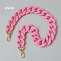65cm pink resin chain strap with matte finish and gold lobster clasps for handbags - Pink Geometric Square Style (65CM)