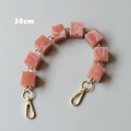 Detail of 30cm pink marble texture acrylic chain with gold clasps for handbags - 30cm / Pink