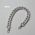 Detailed 40cm silver metal chain strap with chunky links and lobster clasps for bags - Fishbone Silver 40CM