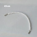 Detail of 45cm white pearl bag strap with silver metal lobster clasps for handbags - Silver Clasp-45CM