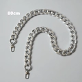 Detailed view of 80cm silver metal chunky chain strap with lobster clasps for handbags - Fishbone Silver 80CM